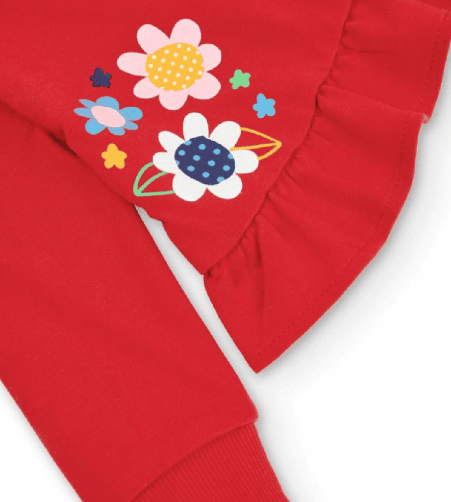 Chaqueta roja flores
