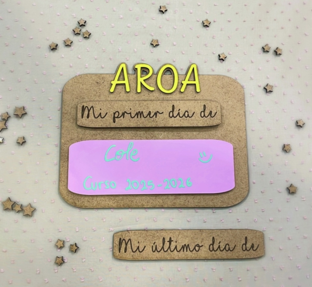 Placa "Mi primer/último día de..."