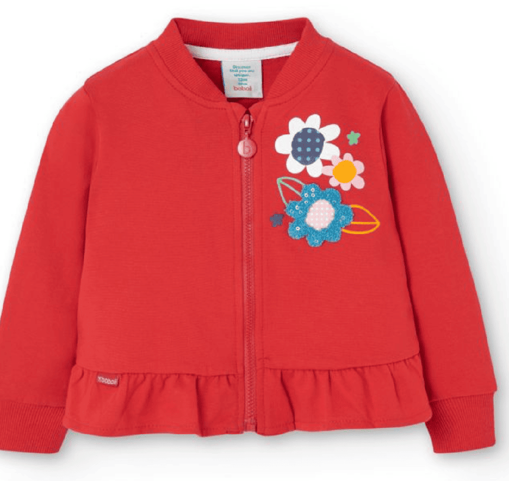 Chaqueta roja flores