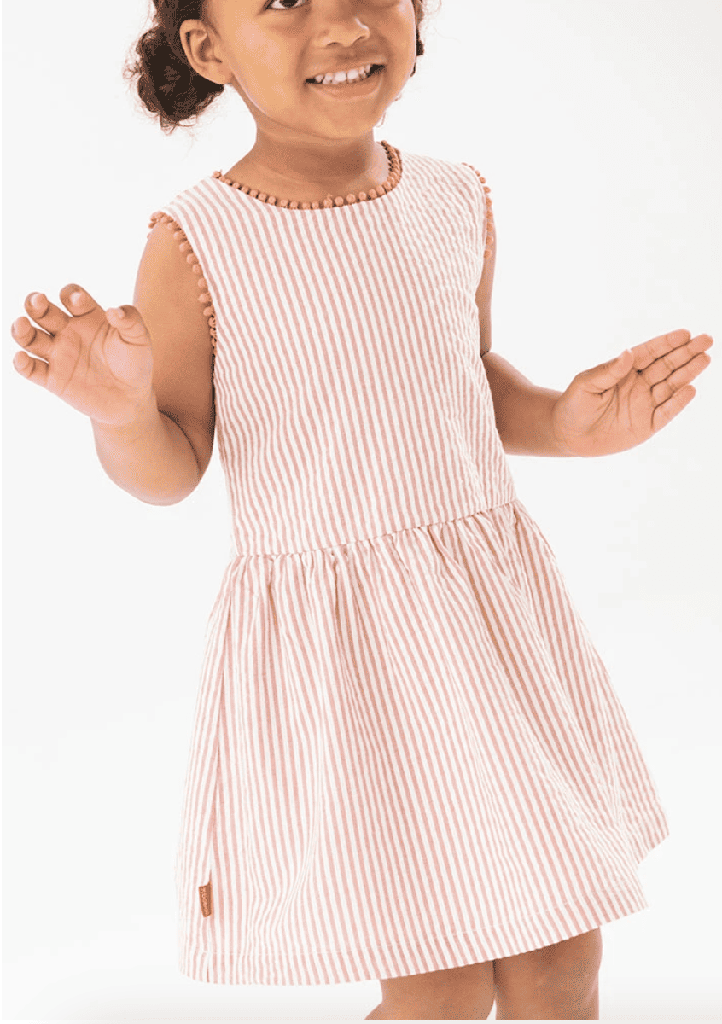 vestido rayas teja